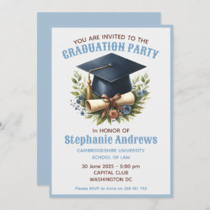 Graduation party invitation Flat Holiday Card