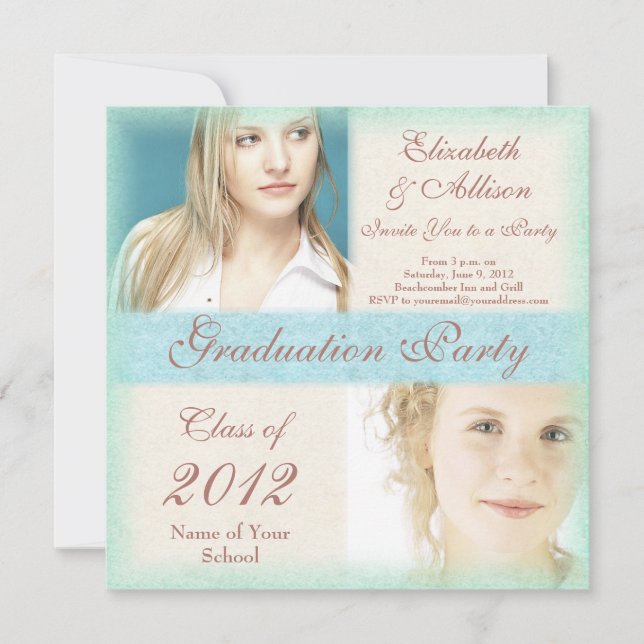 Graduation Party Invitation from Two Girls (Front)