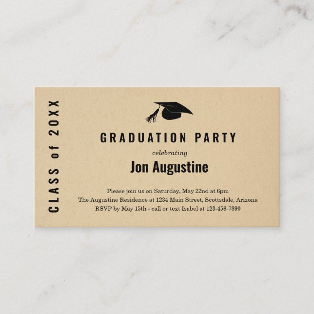 Graduation Party Invitation Insert (Front)