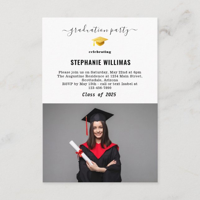 Graduation Party Invitation Insert (Front)