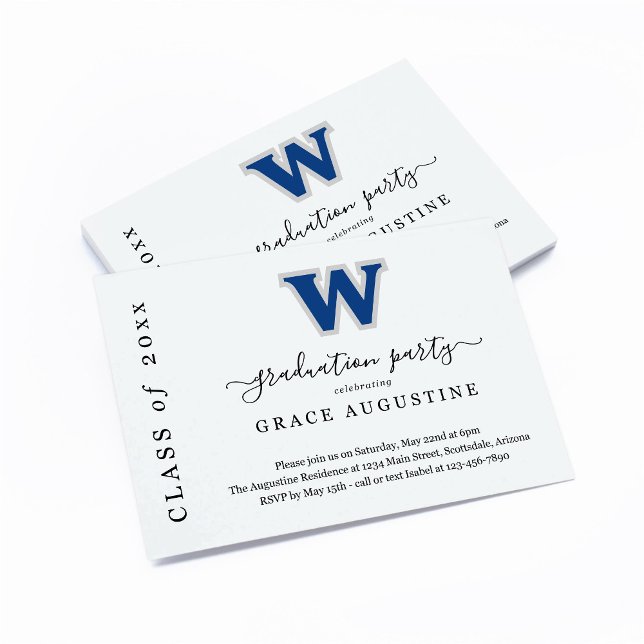 Graduation Party Invitation Insert w- School Logo (Creator Uploaded)