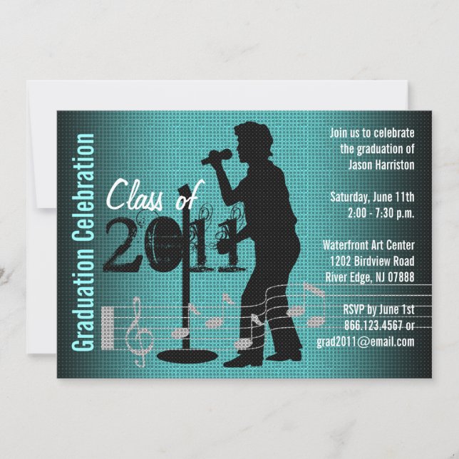Graduation Party Invitation Music Men Choir (Front)