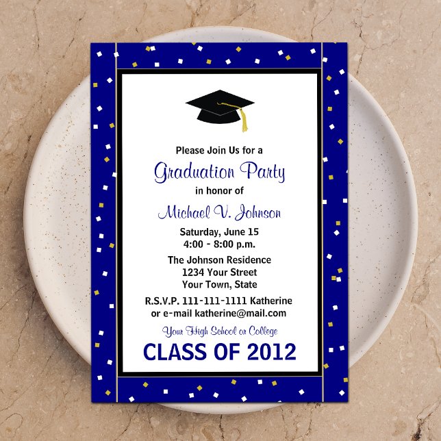 Graduation Party Invitation Navy (Creator Uploaded)