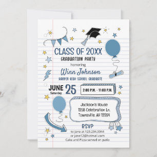 Graduation Party Invitation Notebook page