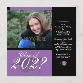 Graduation Party Invitation-Purple Invitation