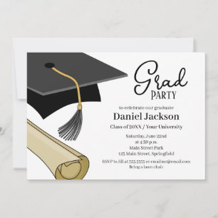 Graduation Party Invitation tassel hat Grad Party