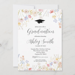 Graduation Party Invitation, Wildflower Graduation Invitation