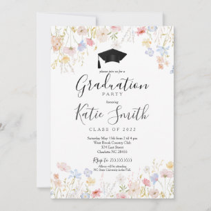 Graduation Party Invitation, Wildflower Graduation Invitation