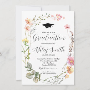 Graduation Party Invitation, Wildflower Graduation Invitation
