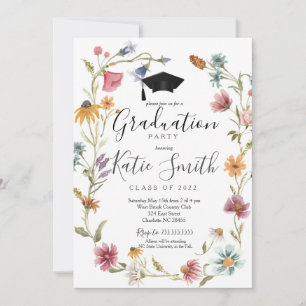 Graduation Party Invitation, Wildflower Graduation Invitation