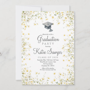 Graduation Party Invitation, Wildflower Graduation Invitation
