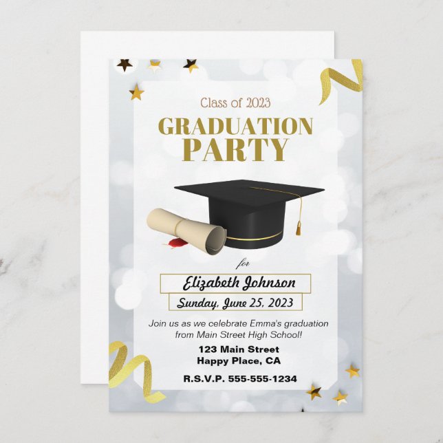 GRADUATION PARTY INVITATIONS (Front/Back)