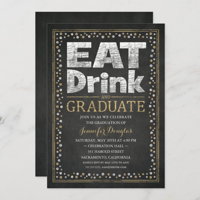 Graduation Party Invitations Unique Funny Grad (Front/Back)