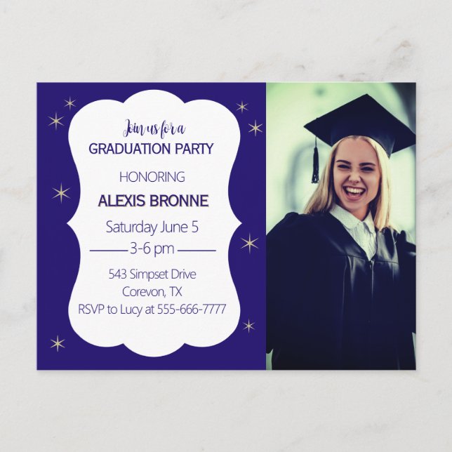 Graduation Party Invite Post card  (Front)