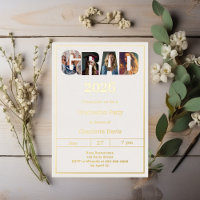 Graduation party ivory gold grad photo