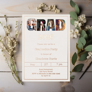 Graduation party ivory rose gold grad photo luxury