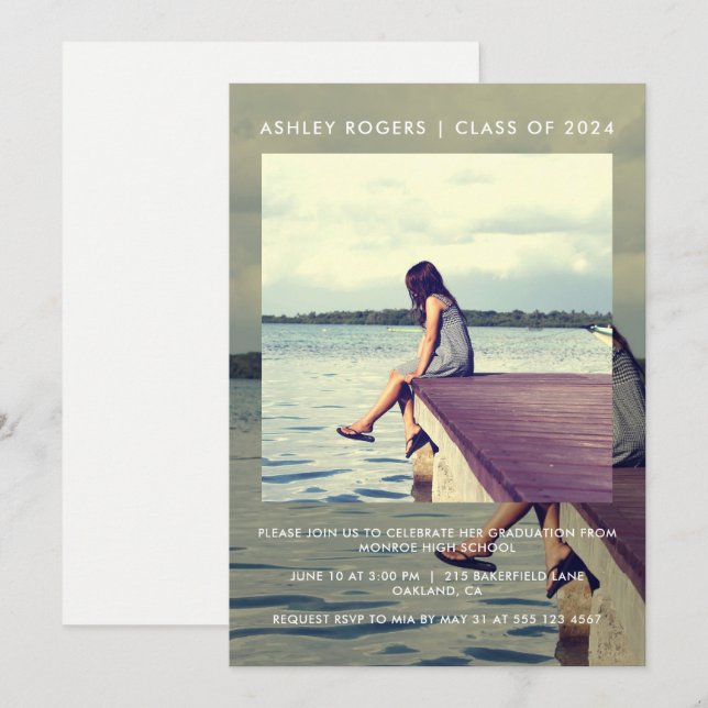 Graduation Party Layered Photo Invitation (Front/Back)