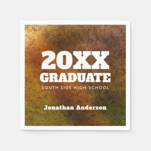 Graduation Party Marble Bold Text Napkin