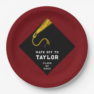 Graduation Party Maroon 2025 Paper Plate