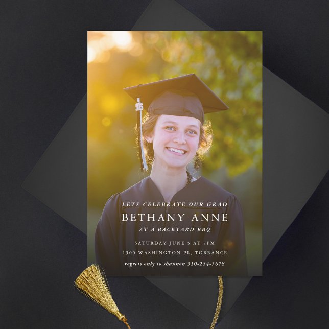 Graduation Party Minimal Photo Invitation (Creator Uploaded)