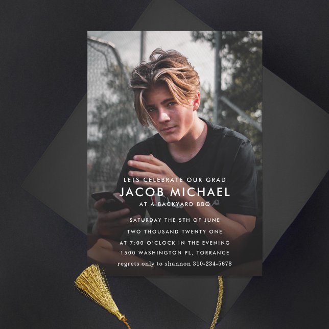 Graduation Party Minimal Photo Invitation (Creator Uploaded)