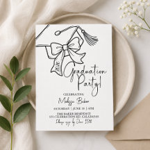 Graduation Party, Minimalist Cap, Bow Black & whit