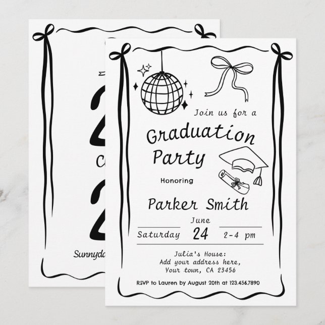 Graduation Party Modern Invitation (Front/Back)