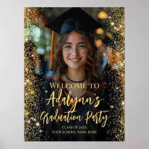 Graduation party modern photo welcome sign