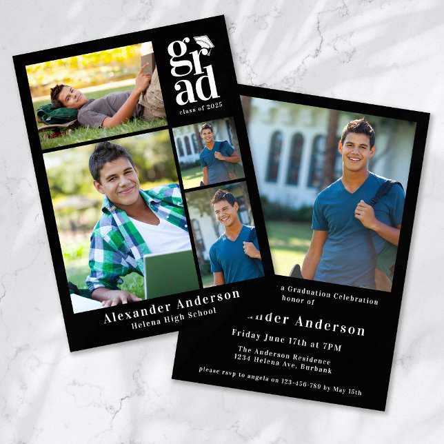 Graduation Party Multi Photo  Invitation (Creator Uploaded)