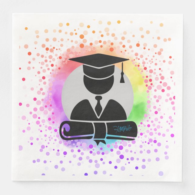 Graduation Party Napkin Cap and Gown HAMbyWG (Front)