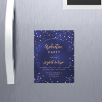 Graduation party navy blue gold stars year luxury