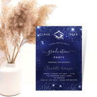 Graduation party navy blue sparkles