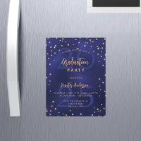 Graduation party navy blue year gold stars luxury
