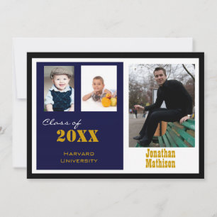 Graduation Party Navy Photo Invitation