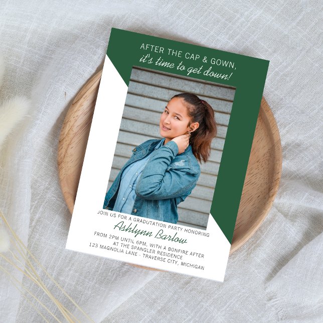 Graduation Party Open House 2023 Photo Green Invitation (Creator Uploaded)