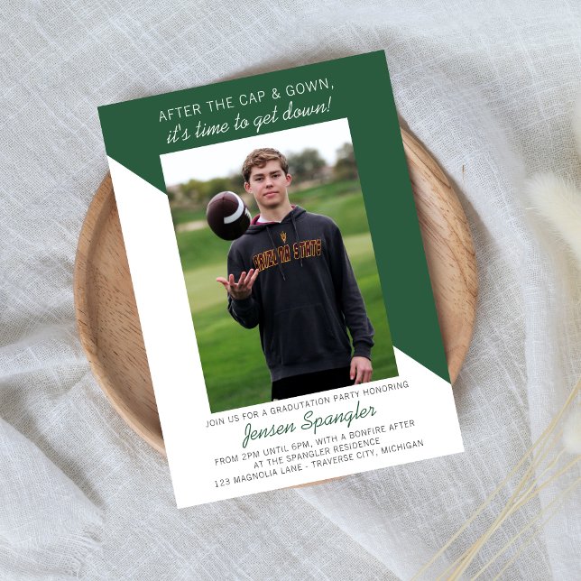 Graduation Party Open House 2023 Photo Green Invitation (Creator Uploaded)