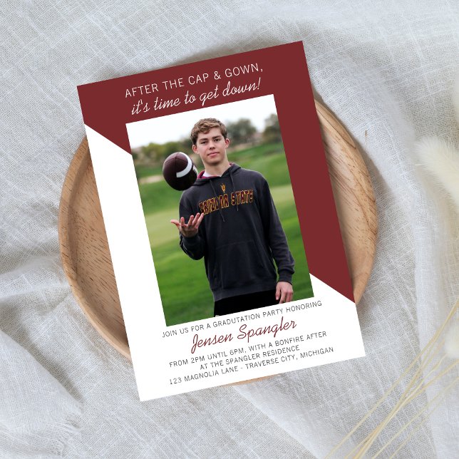 Graduation Party Open House 2023 Photo Maroon Invitation (Creator Uploaded)