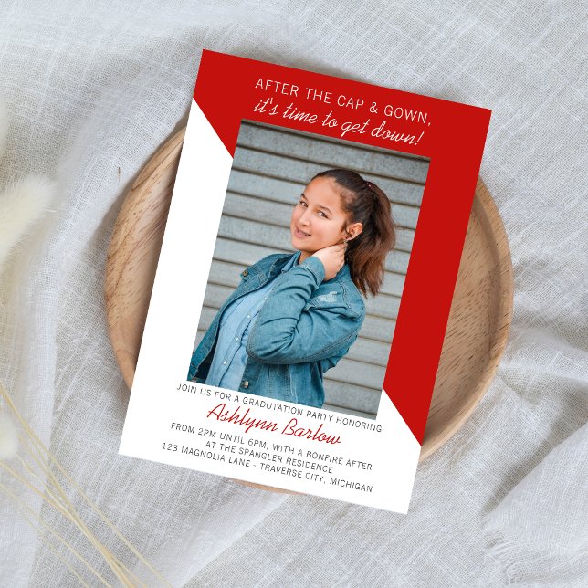 Graduation Party Open House 2024 Photo Red Invitation (Creator Uploaded)