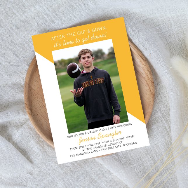 Graduation Party Open House 2024 Photo Yellow Invitation (Creator Uploaded)