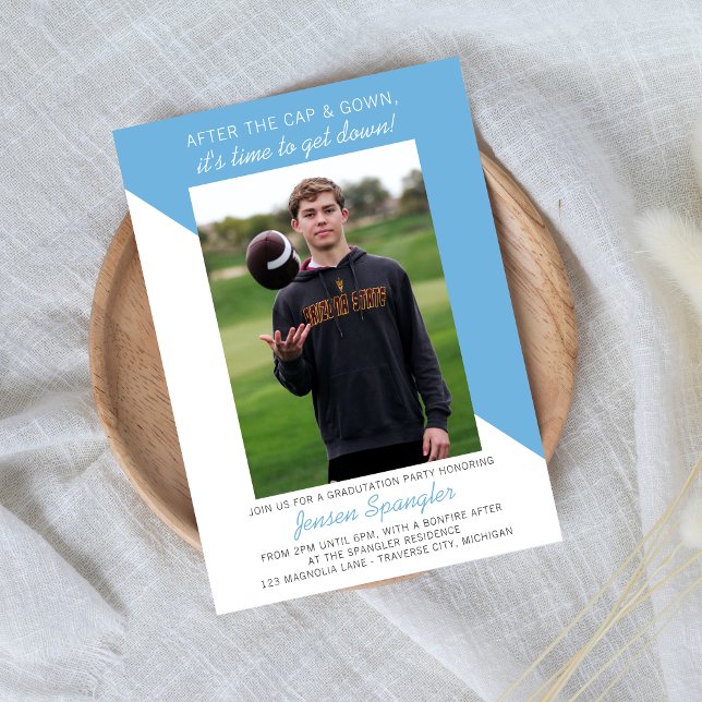Graduation Party Open House 2025 Photo Light Blue Invitation (Creator Uploaded)