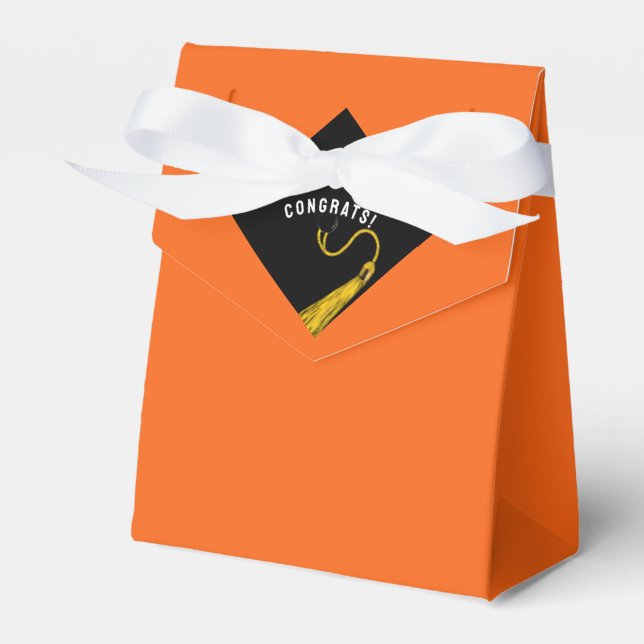 Graduation Party Orange Favour Box (Front Side)