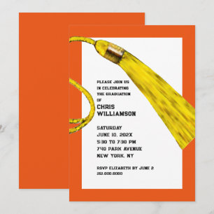 Graduation Party Orange Invitations