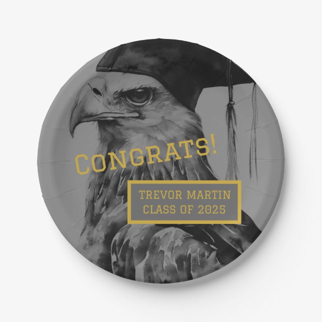 Graduation Party Paper Plates | Eagle (Front)