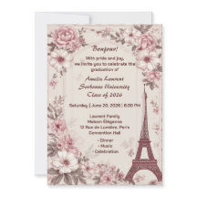 Graduation Party Paris Pastel Vintage Eiffel Tower
