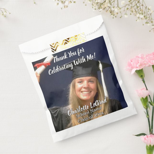 Graduation Party Personalised Photo Thank You Favour Bags (Sealed)