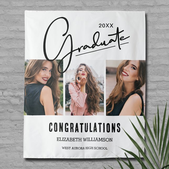 Graduation Party Photo Booth Backdrop Tapestry (Graduation Photo Booth Backdrop, choose your size when ordering)