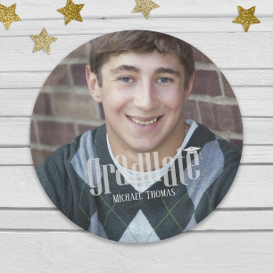 Graduation Party Photo Template Custom Paper Plate