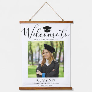 Graduation Party Photo Welcome Sign  Hanging Tapestry