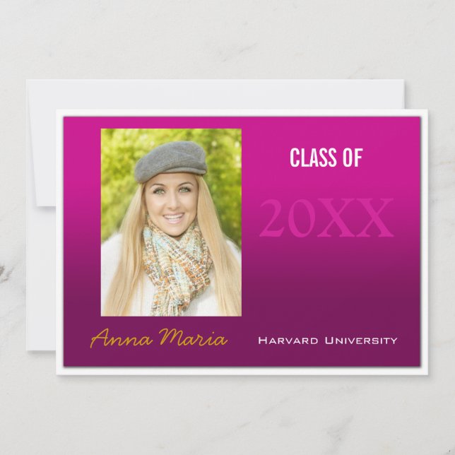 Graduation Party Pink Photo Invitation (Front)