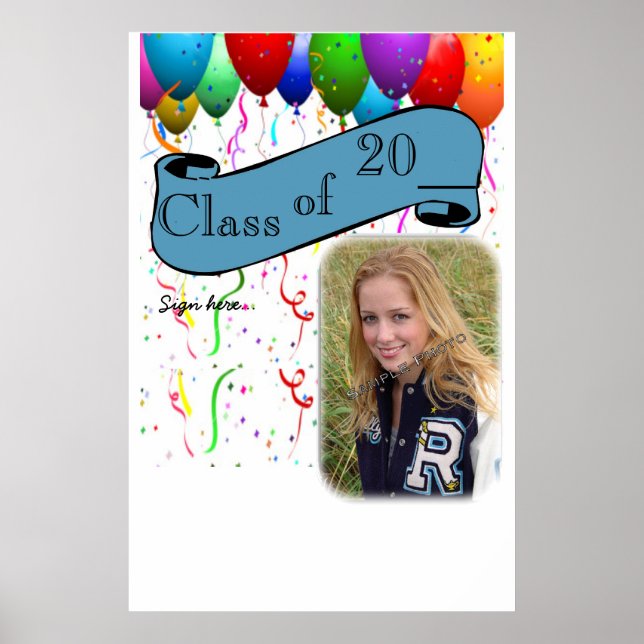 Graduation Party Poster Guests signature keepsake (Front)